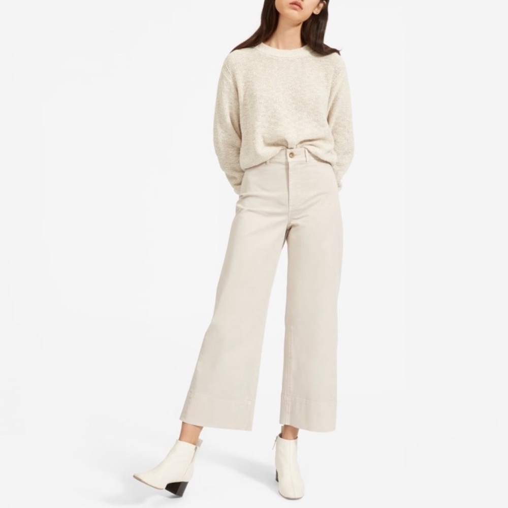 New Everlane The Lightweight Wide Leg
Crop Chino in Sand Beige Sz 2